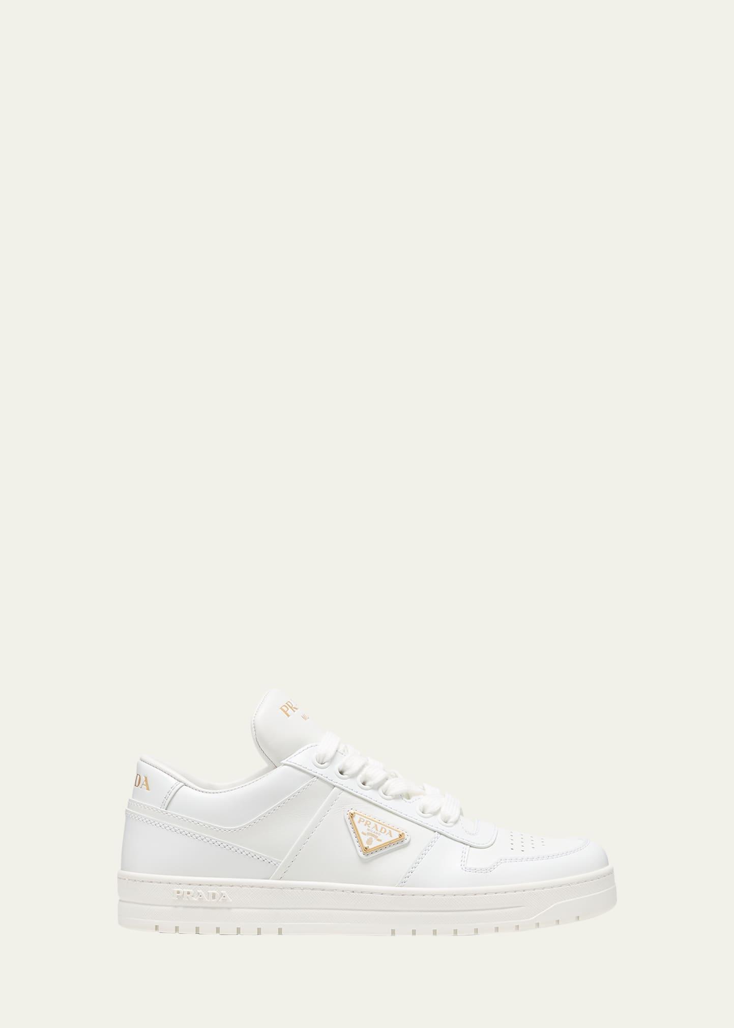 Downtown Leather Low-top Sneakers In White Product Image