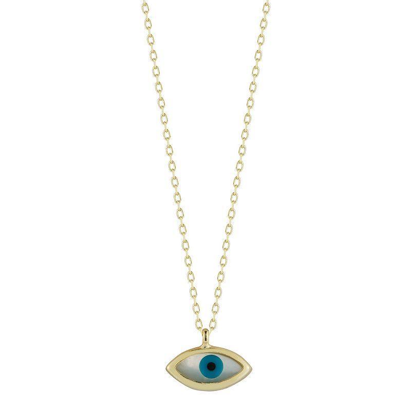 Sunkissed Sterling Dainty Evil Eye Pendant Necklace, Womens Silver Tone Product Image