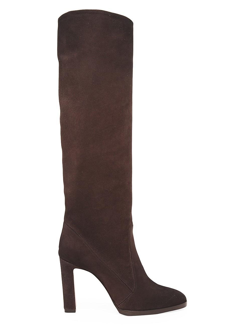 Womens 90MM Suede Half-Zip Boots product image