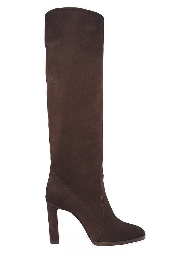 Womens 90MM Suede Half-Zip Boots Product Image