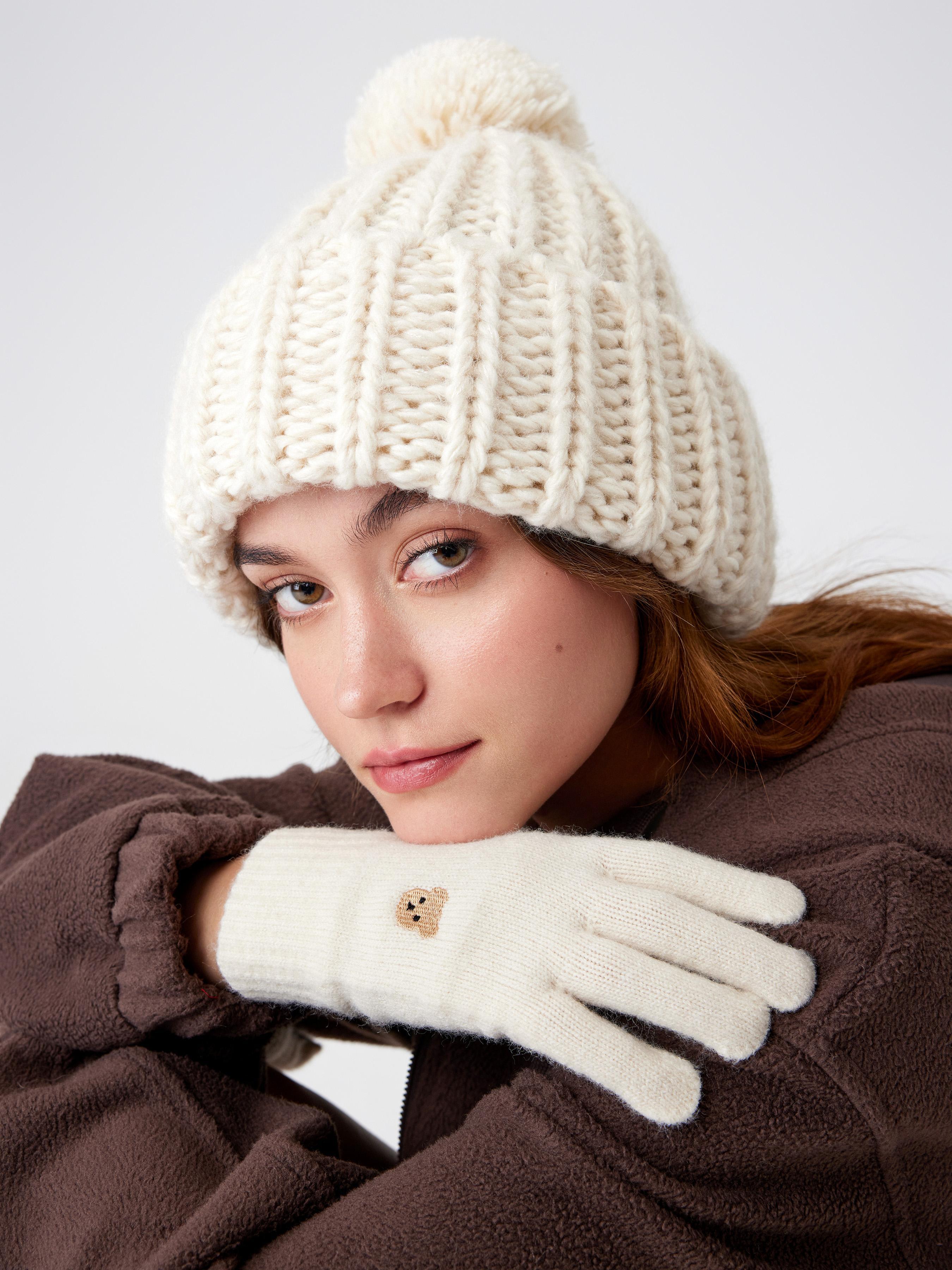 Cable Knit Beanie Hat With Pom-pom product image