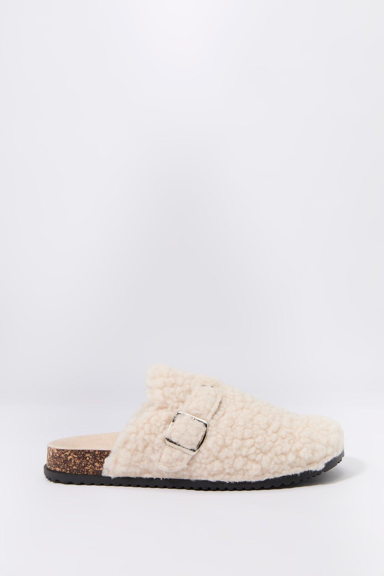 Faux Fur Cork Slipper Slides Female Product Image