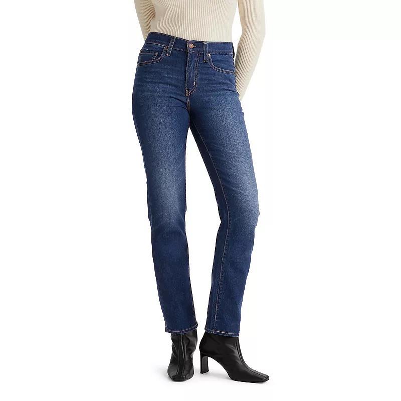 Womens Levis 724 High Rise Straight Jeans Black Glow product image