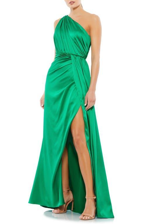 Mac Duggal One-Shoulder Satin Gown Product Image