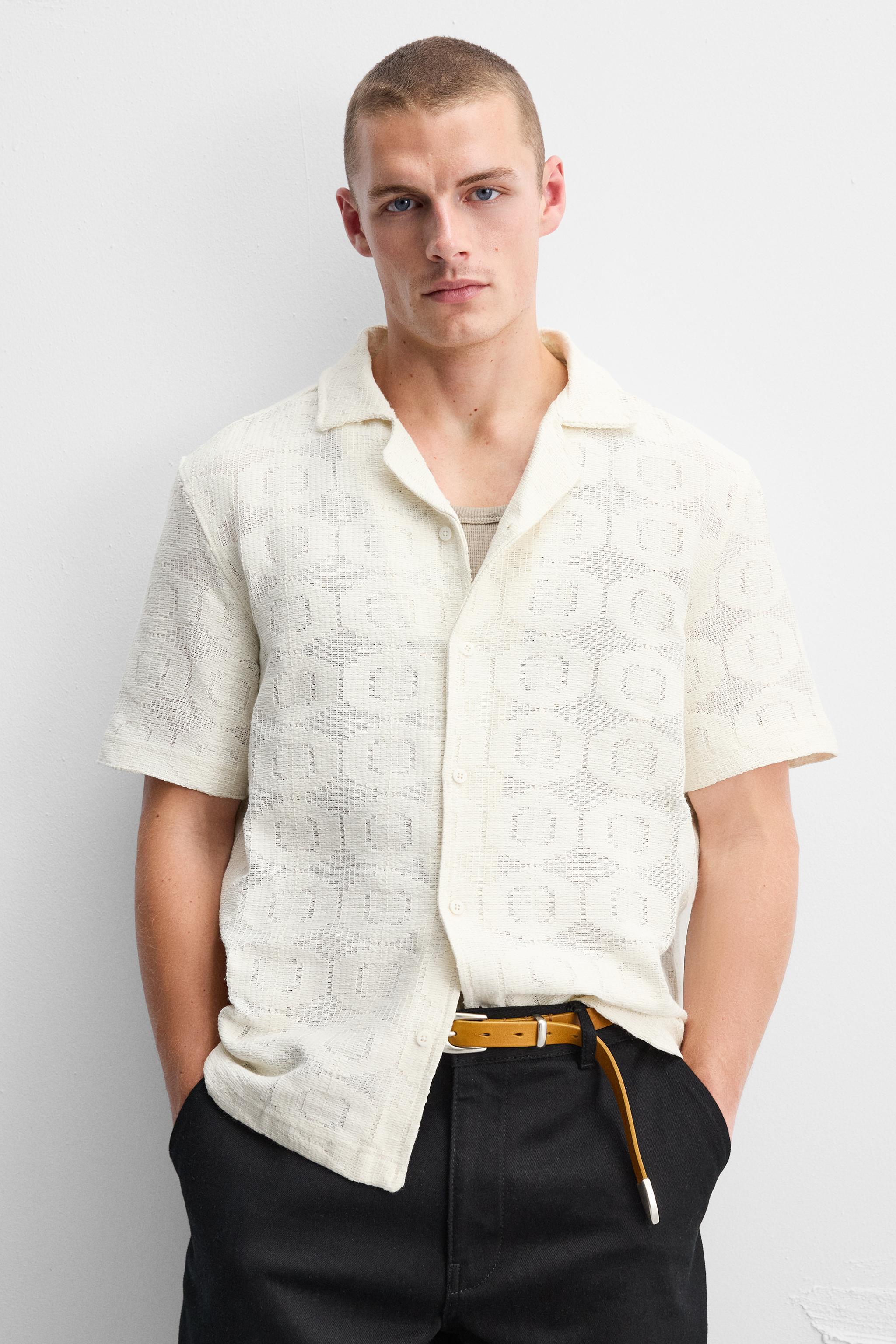 GEOMETRIC CROCHET SHIRT Product Image