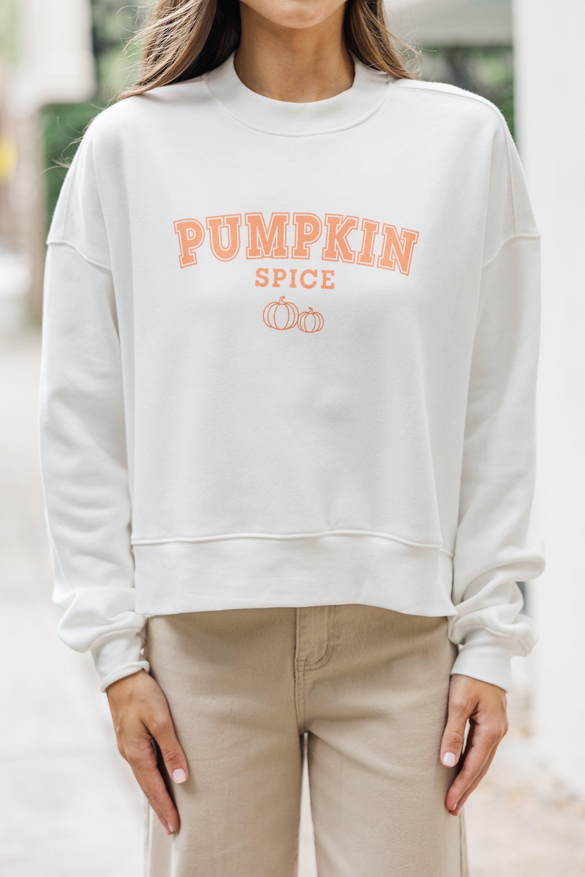 Pumpkin Spice White Graphic Sweatshirt Female Product Image