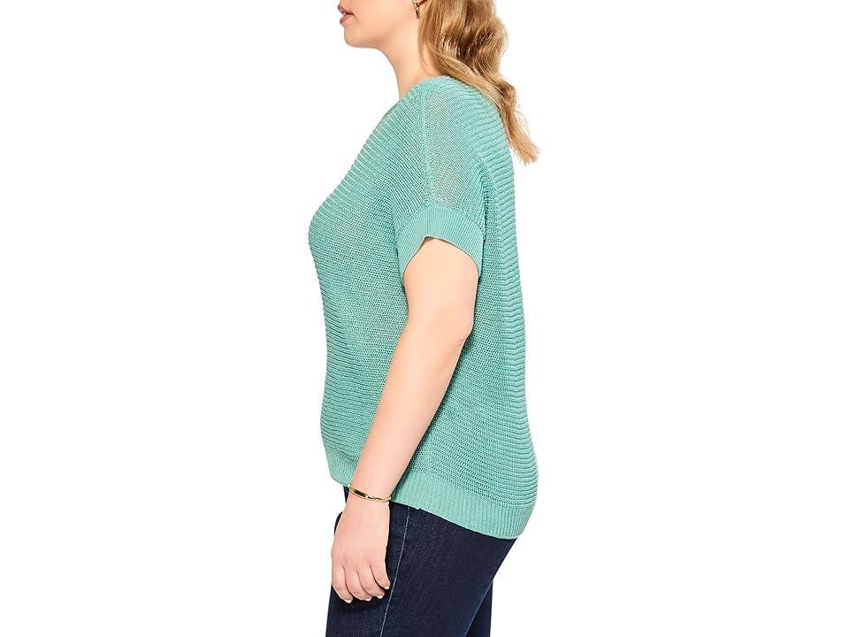 NIC+ZOE Plus Size Easy Sleeve Summer Sweater (Hazy Aqua) Women's Clothing Product Image