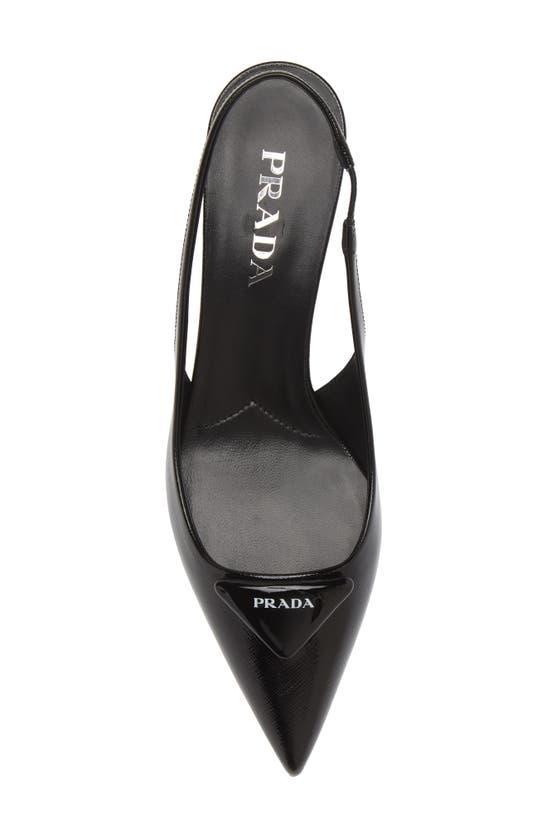 PRADA Pointed Toe Slingback Pumps In Black Product Image