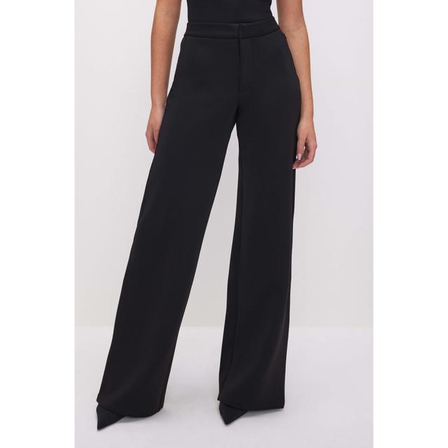 Womens Scuba Wide Leg Trousers | Black, Size 16 Plus | Good American by Khlo Kardashian Product Image