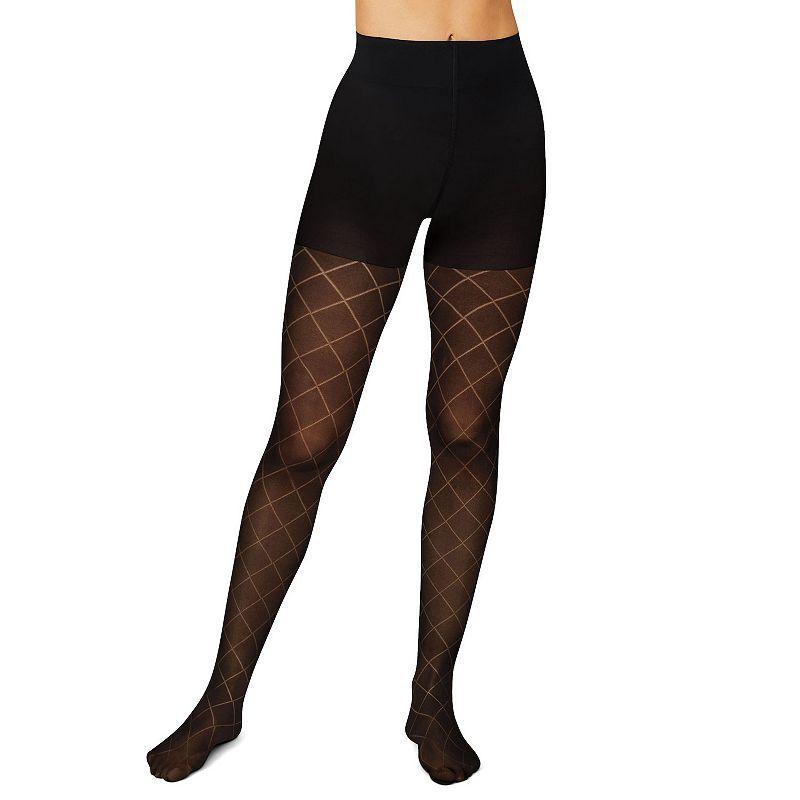 Womens Hanes Diamond Outline Control Top Tights HG0017 Product Image