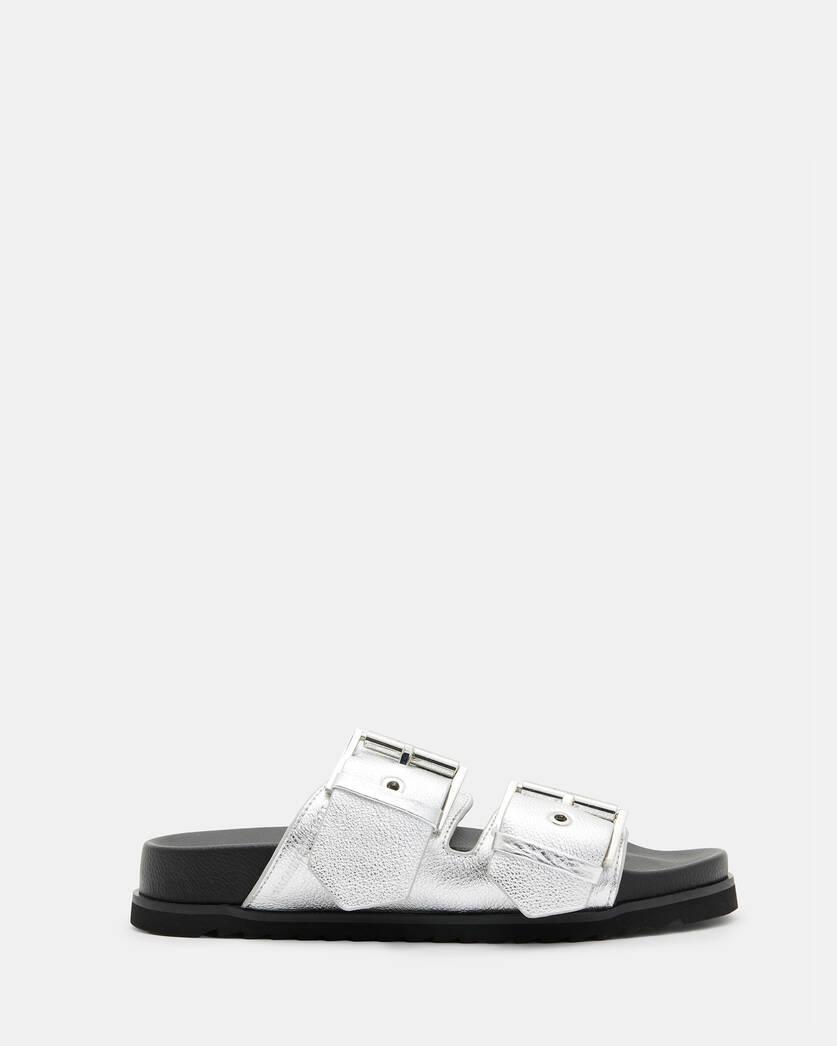 Sian Metallic Leather Buckle Sandals Product Image