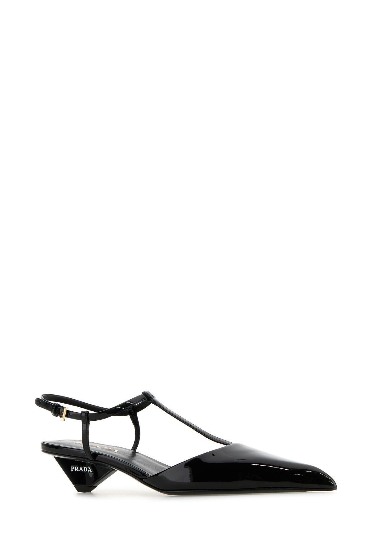 PRADA Modellerie Pointed Toe Kitten Heel Pump In Black Product Image