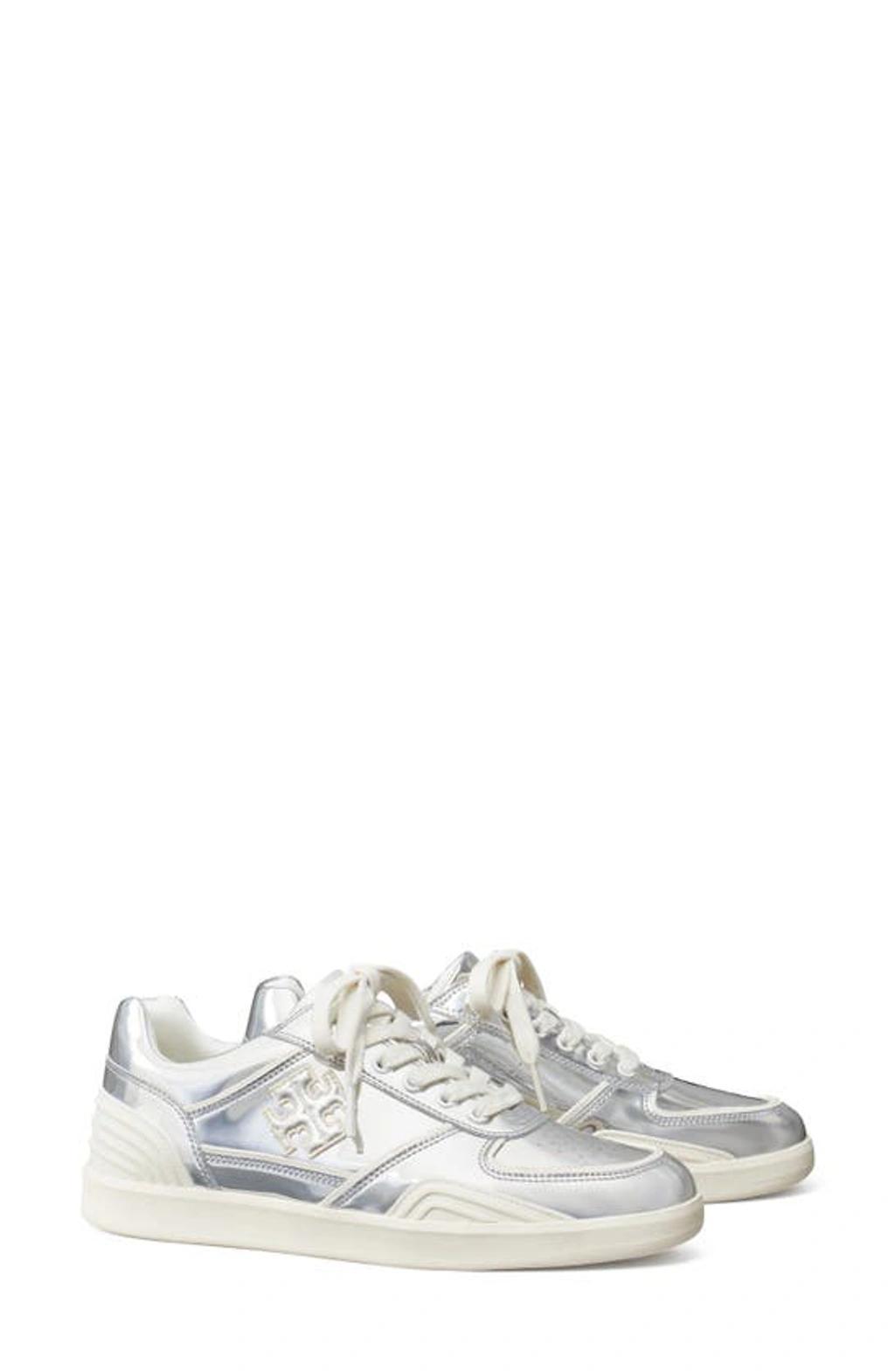 TORY BURCH Clover Court Sneaker In Silver Product Image