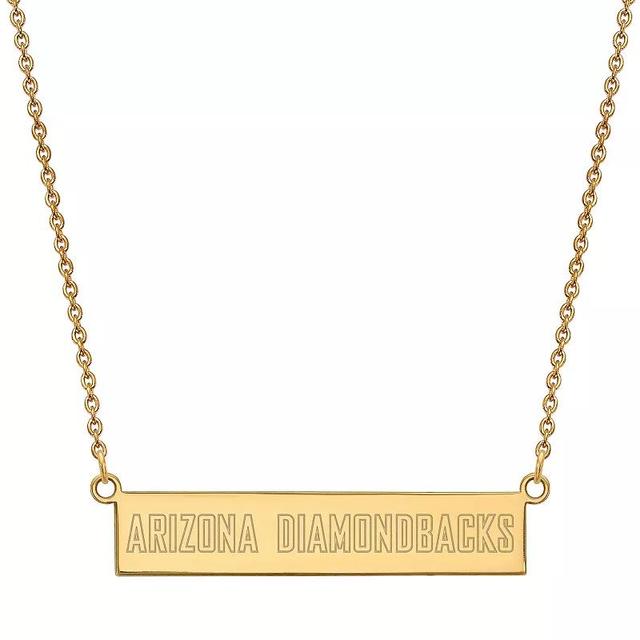 LogoArt Sterling Silver Arizona Diamondbacks Small Bar Necklace, Womens, Gold Tone Product Image