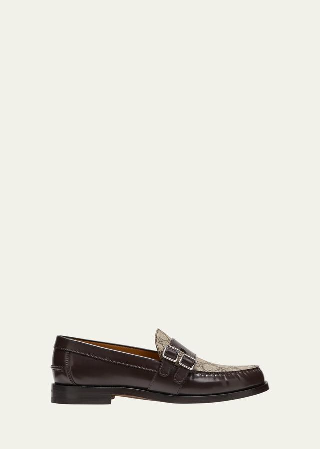 Mens Kaveh Canvas and Leather Double-Monk Loafers Product Image
