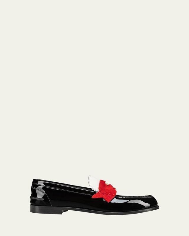 Donna Patent Red Sole Penny Loafers Product Image