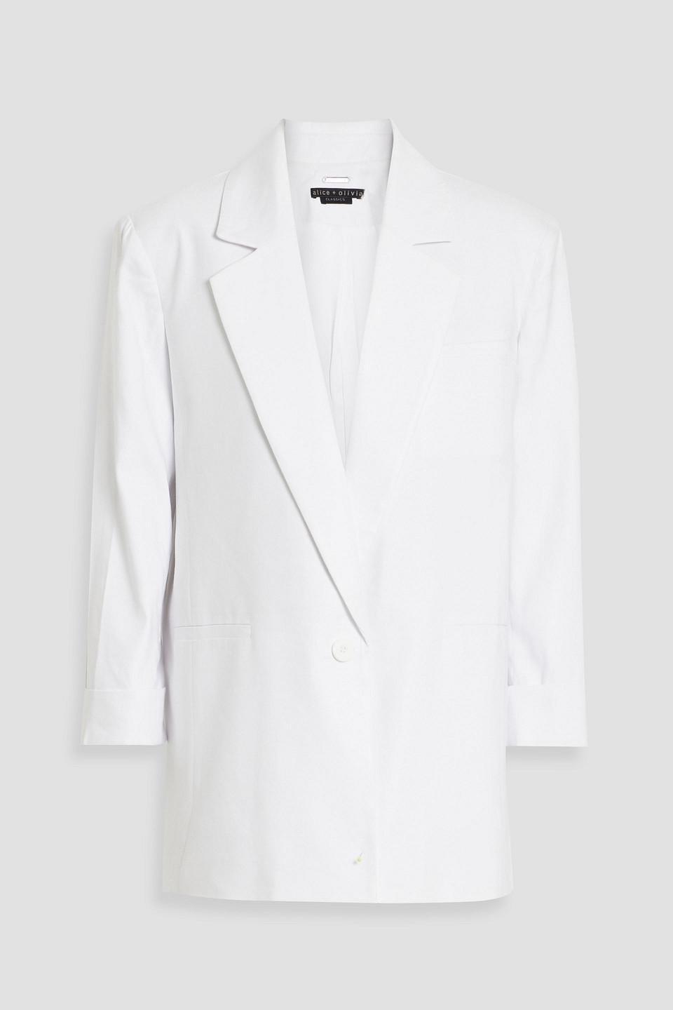 ALICE AND OLIVIA Macey Single Breasted Notched Lapel Blazer In White Product Image