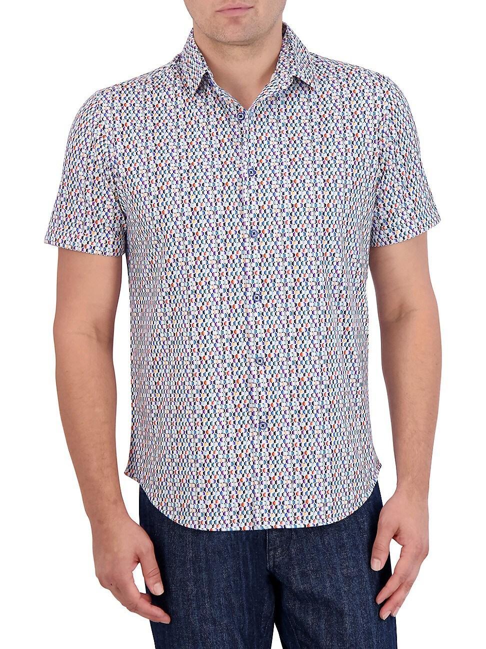 Mens Flamenco Geometric-Print Short-Sleeve Shirt Product Image