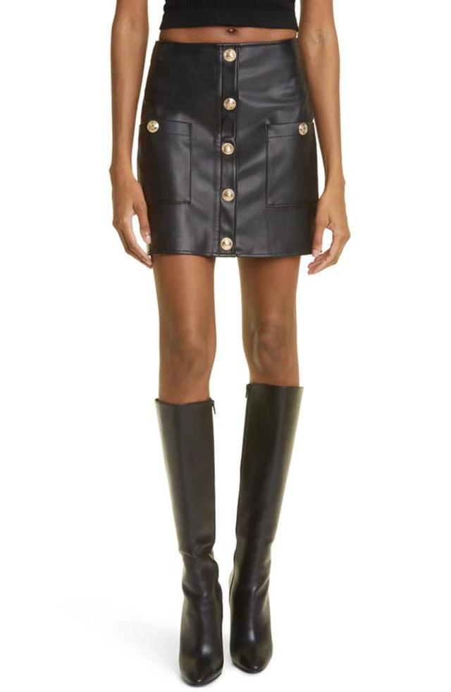 Womens Truman Faux Leather Miniskirt Product Image