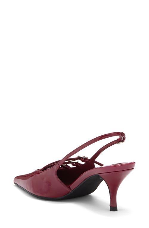 JEFFREY CAMPBELL Lash Pointed Toe Kitten Heel Sandal In Cherry Red Patent Product Image