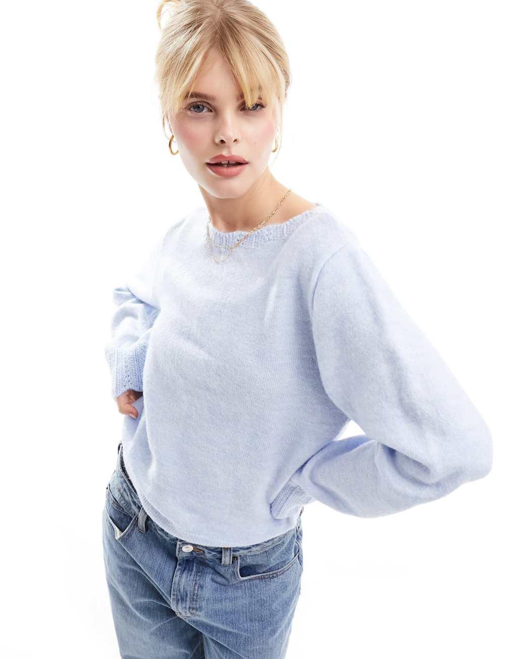 JDY knitted sweater in light blue Product Image