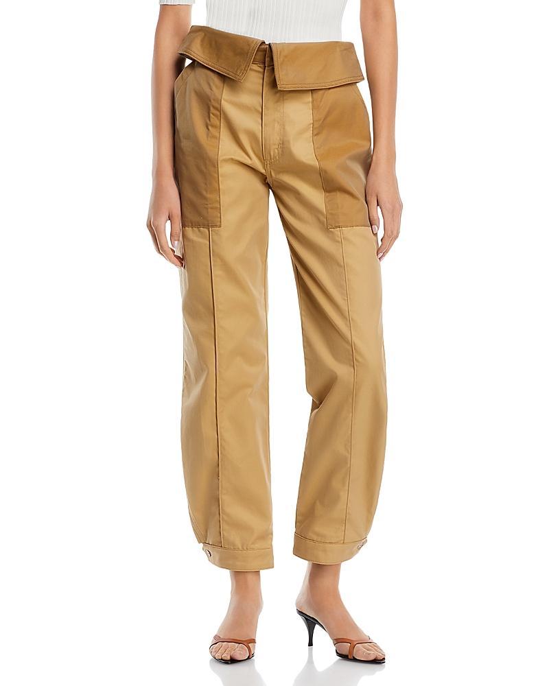 Frame Foldover Waist Cotton Pants Product Image