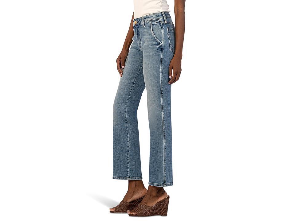 KUT from the Kloth Kelsey Mid Rise Ankle Flare Regular Hem Slash Pocket In Decreased (Decreased) Women's Jeans Product Image