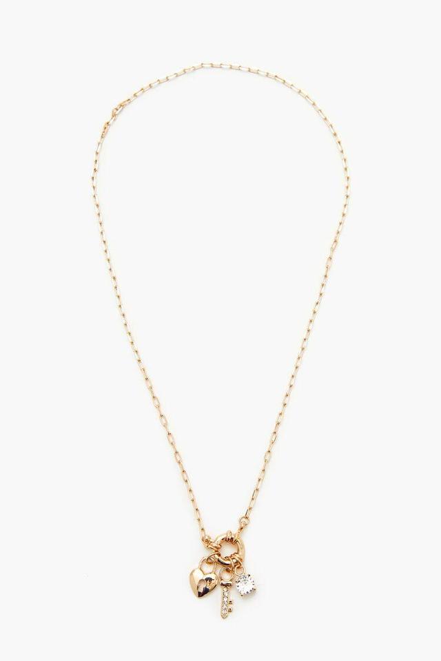 Rhinestone Lock Charm Necklace | Forever 21 Product Image