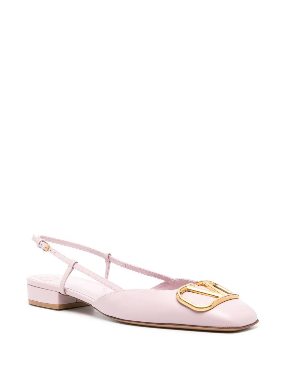 VALENTINO GARAVANI Val Vlogo 20 Sling Back Mid Heel Pump Leather In Pink Product Image