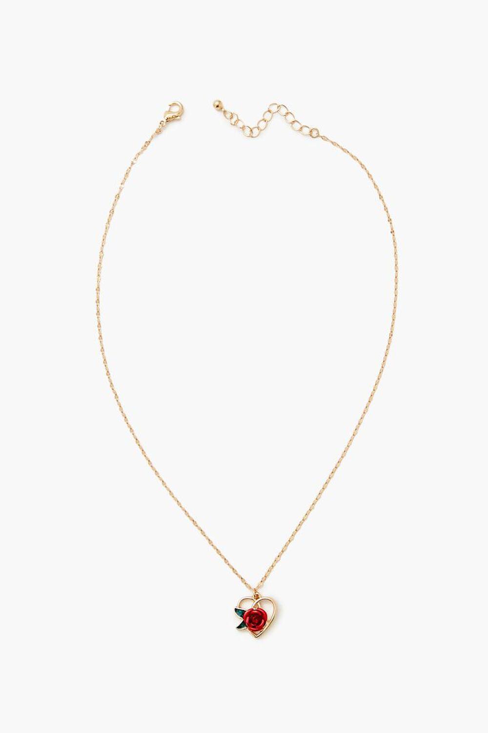 Rose Heart Pendant Necklace | Forever 21 Product Image