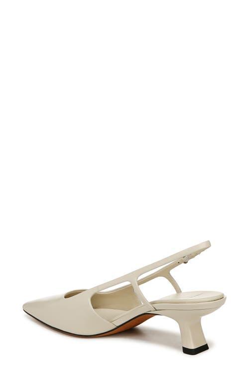 Bianca Leather Kitten Slingback Pumps In Moonlight White Leather Product Image