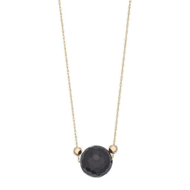 14k Gold Onyx Bead Necklace, Womens Product Image