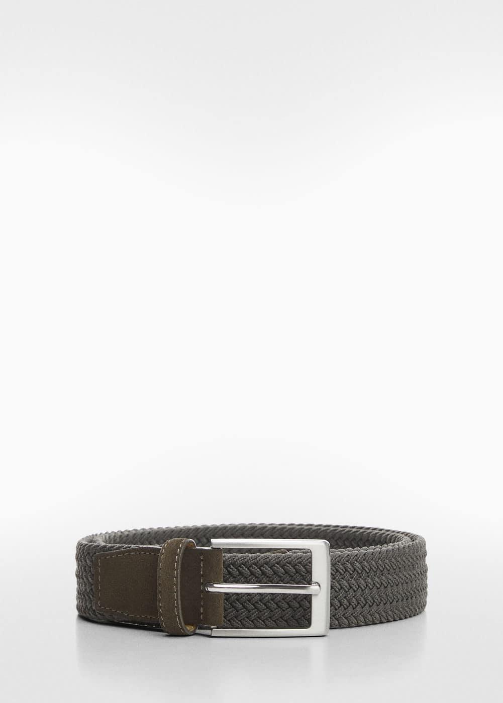 MANGO MAN - Braided elastic belt khakiMen Product Image