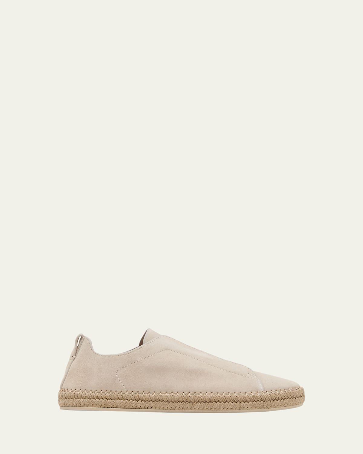 Zegna Mens Suede Triple Stitch Espadrilles Product Image