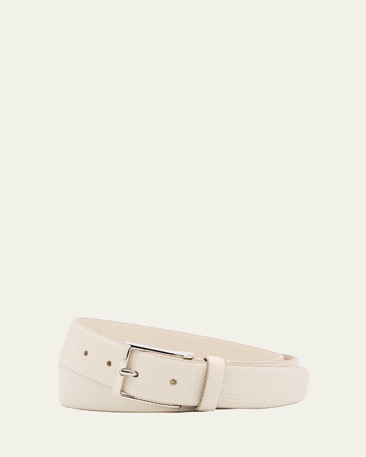 Mens Galuchat Grained Leather Belt, 35mm Product Image