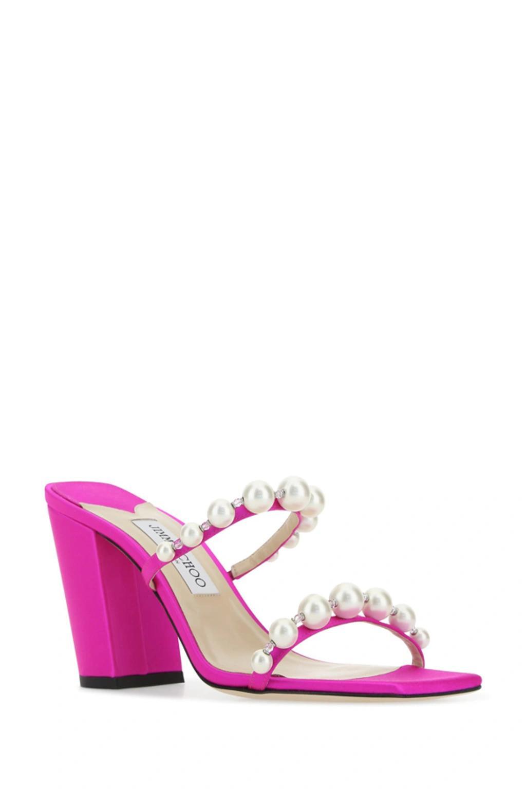 Fuchsia Satin Amara 85 Mules Nd  Donna 40 In Pink Product Image