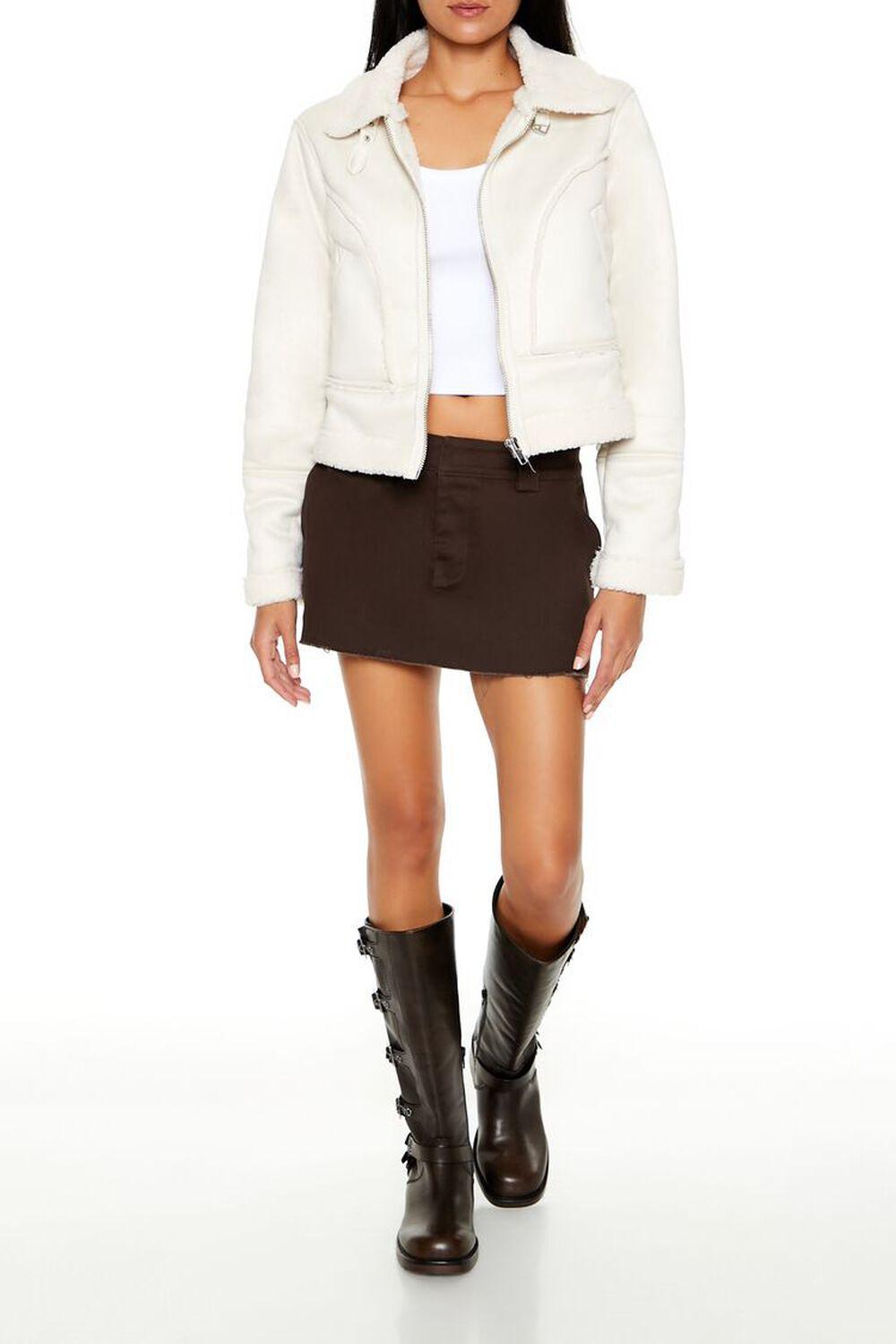 Faux Suede & Shearling Moto Jacket | Forever 21 Product Image