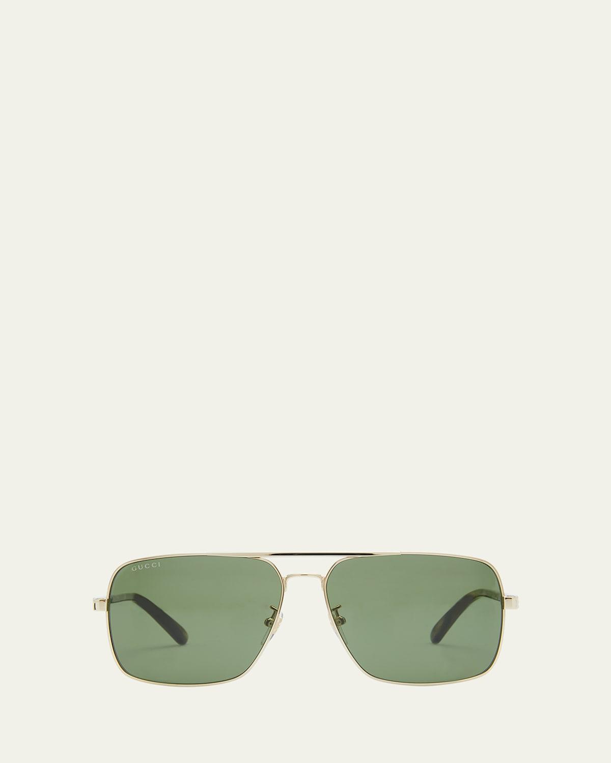 Mens Archive Details 62MM Square Metal Sunglasses Product Image