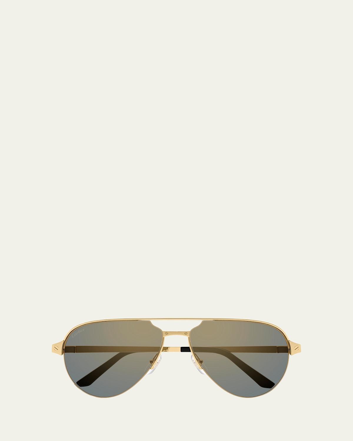 Mens Santos Evolution 60MM 24K Gold-Plated Navigator Sunglasses Product Image