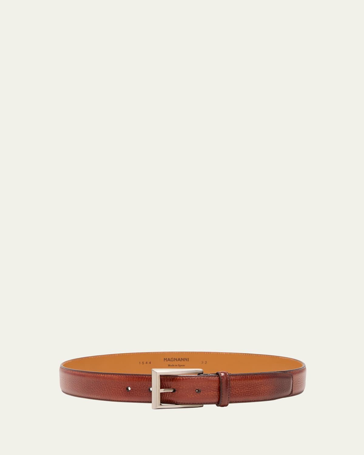 Mens Pebbled Leather Belt Product Image