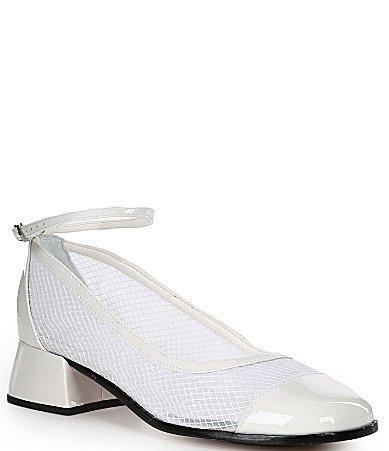 Schutz Dorothy Patent Mesh Ankle Strap Mary Jane Pumps Product Image