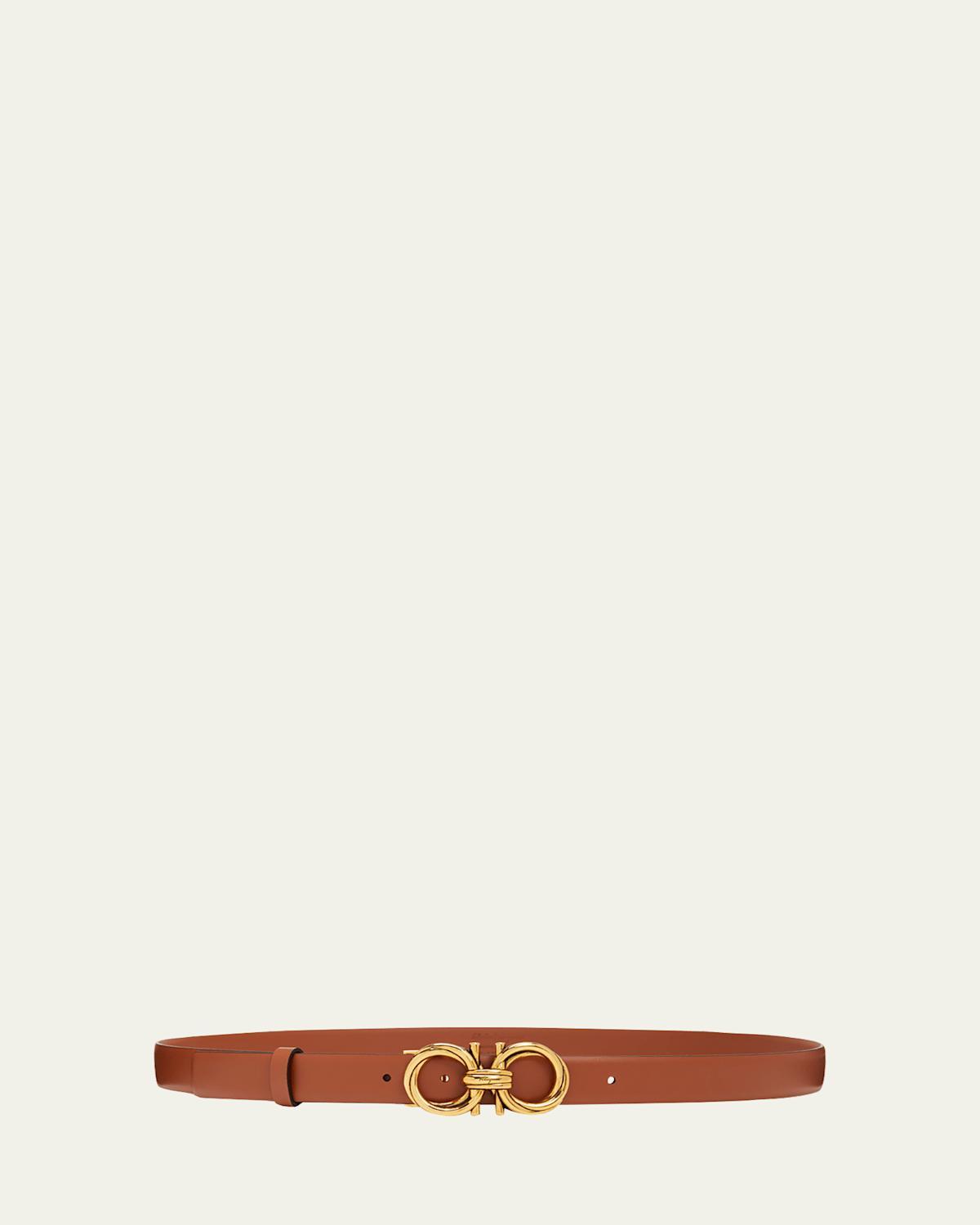 FERRAGAMO Double Gancio Reversible Leather Belt Product Image