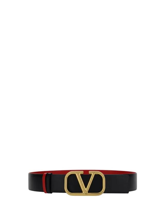 Reversible Vlogo Belt In Nero-rouge Pur Product Image