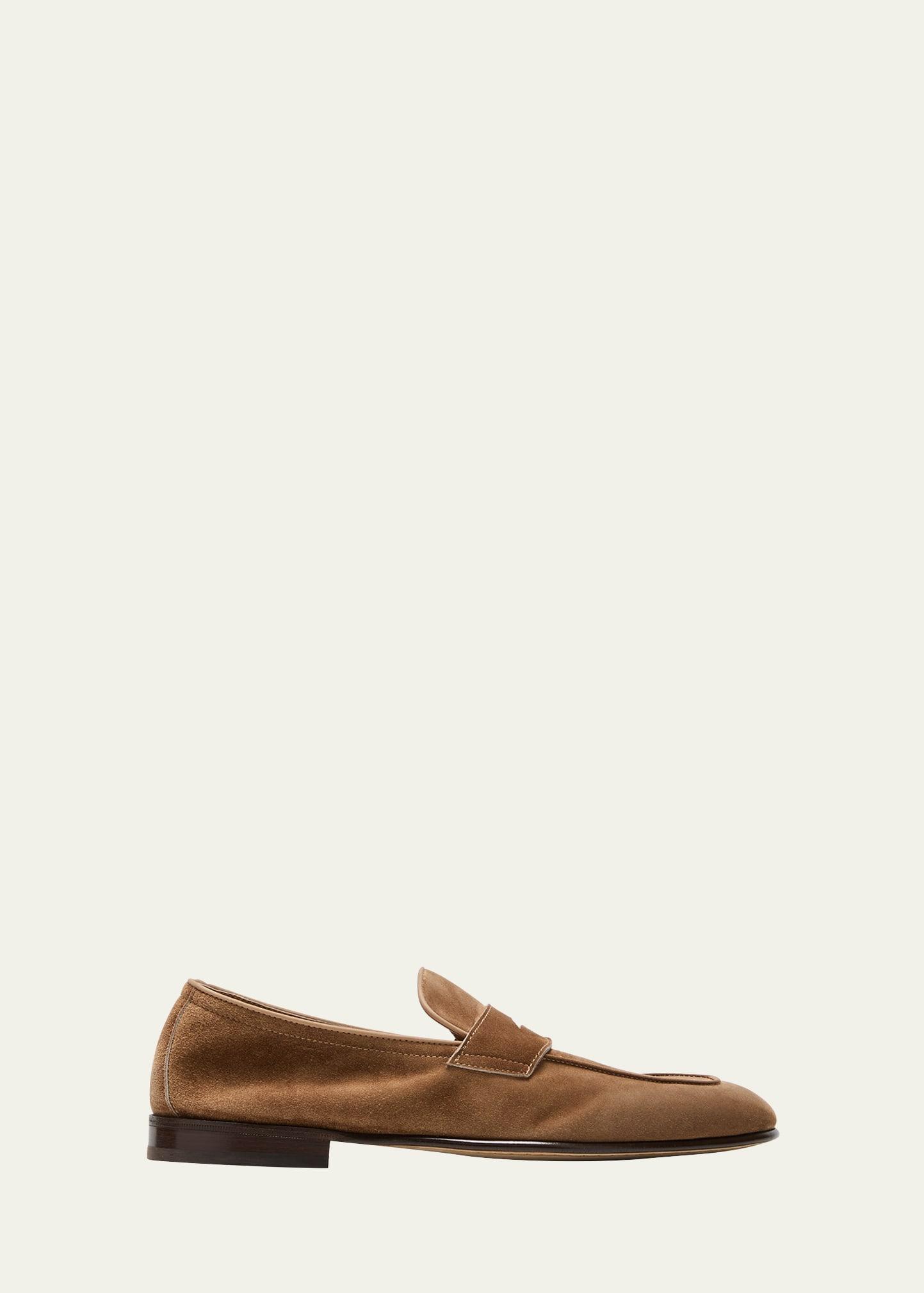 Mens Suede Penny Loafers Product Image