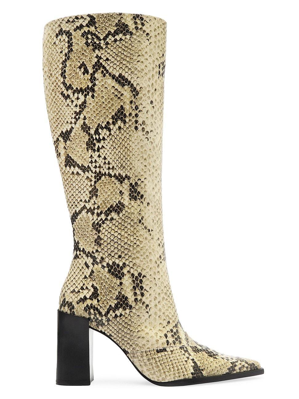 Womens Raffaela 85MM Snake Leather Boots Product Image