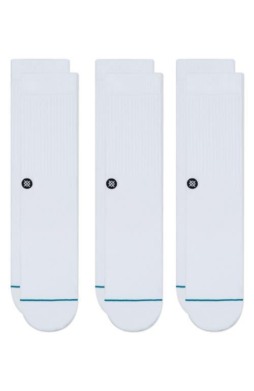 Stance Icon 3-Pack Men's Crew Cut Socks Shoes Product Image