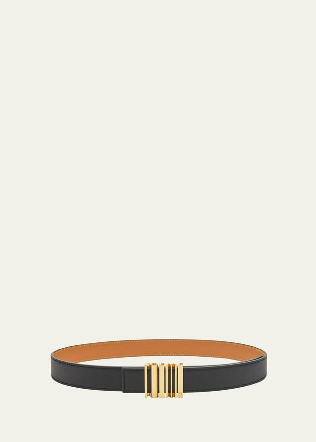 Graphic Buckle Leather Belt Product Image