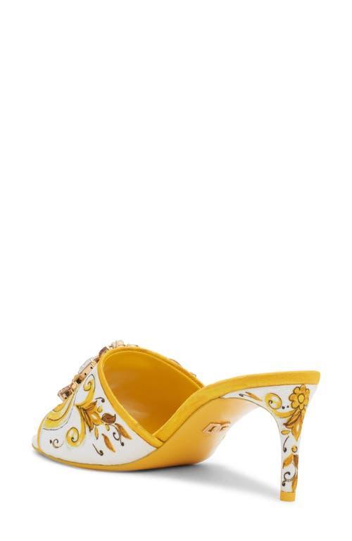 DOLCE & GABBANA Dolce&gabbana Majolica Print Embellished Slide Sandal In Hg3ob Product Image