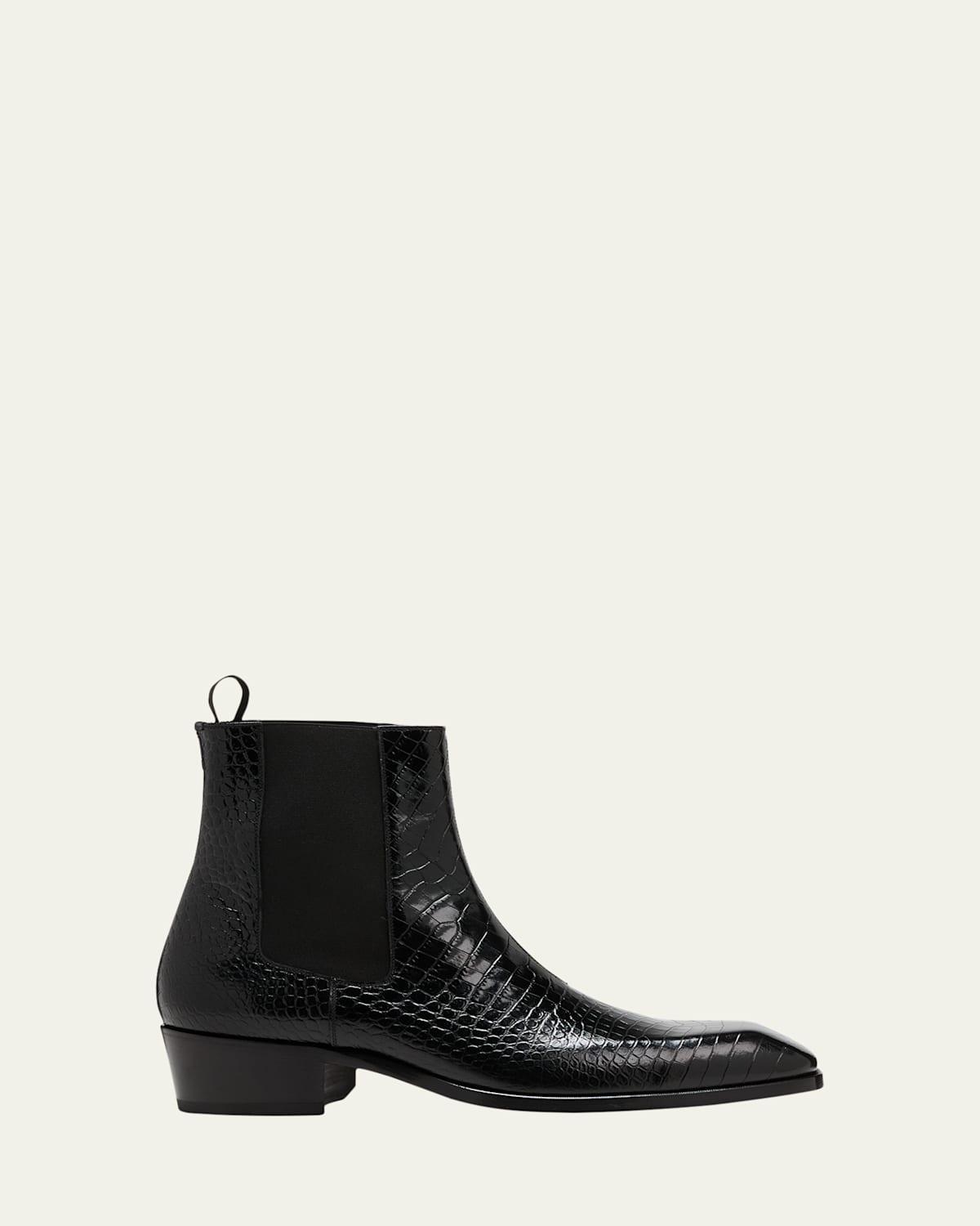 Mens Bailey Croc-Effect Chelsea Boots Product Image