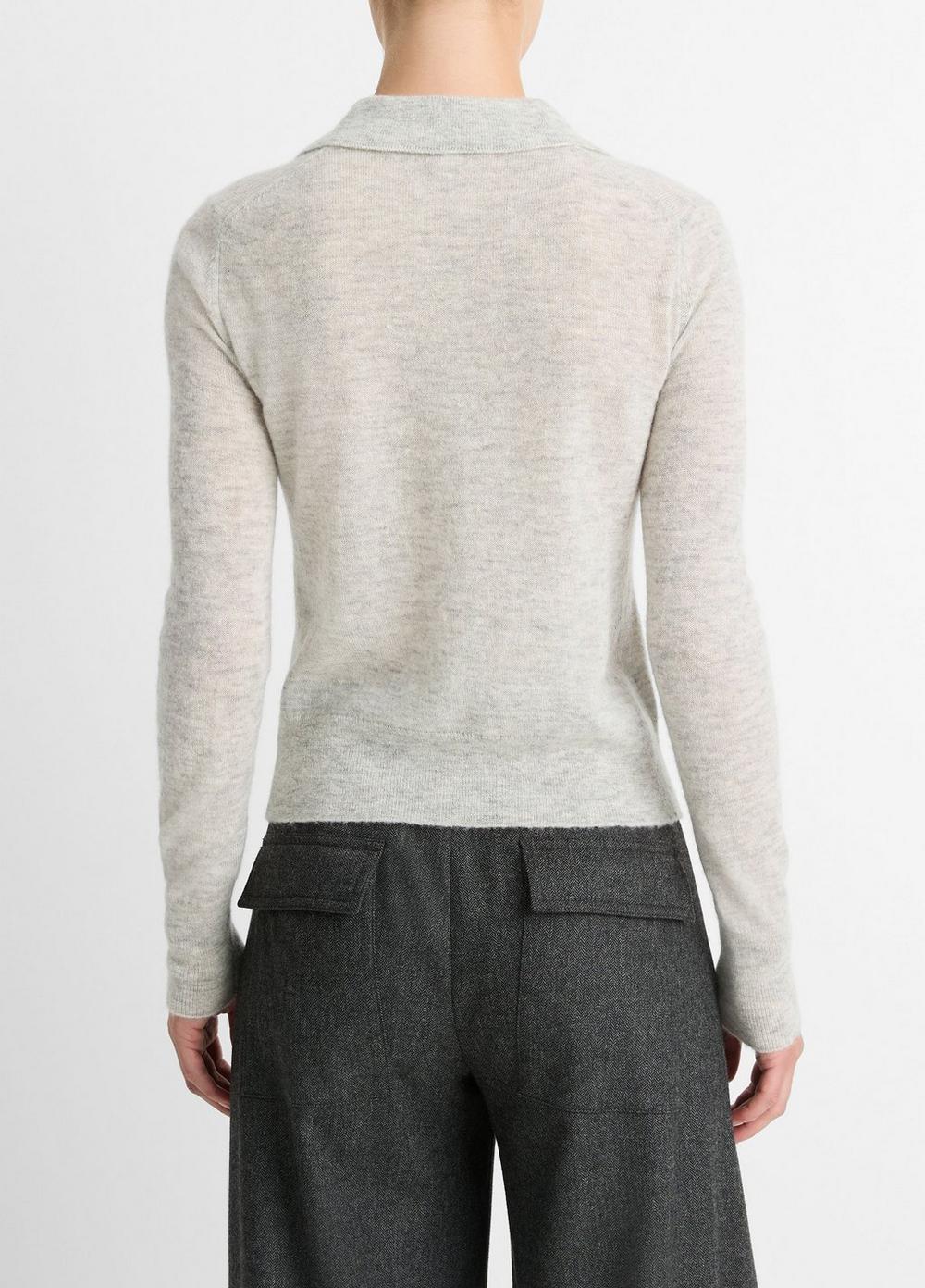 Wool-Blend Polo Sweater Product Image